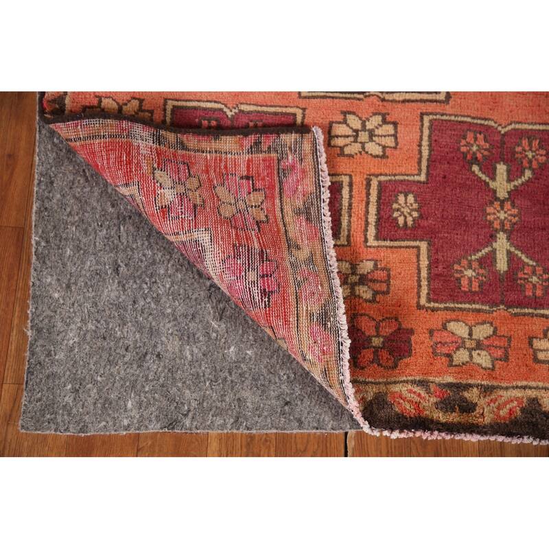 Meshkin Persian Vintage Runner Rug Handmade Wool Carpet - 3'1"x 9'6"