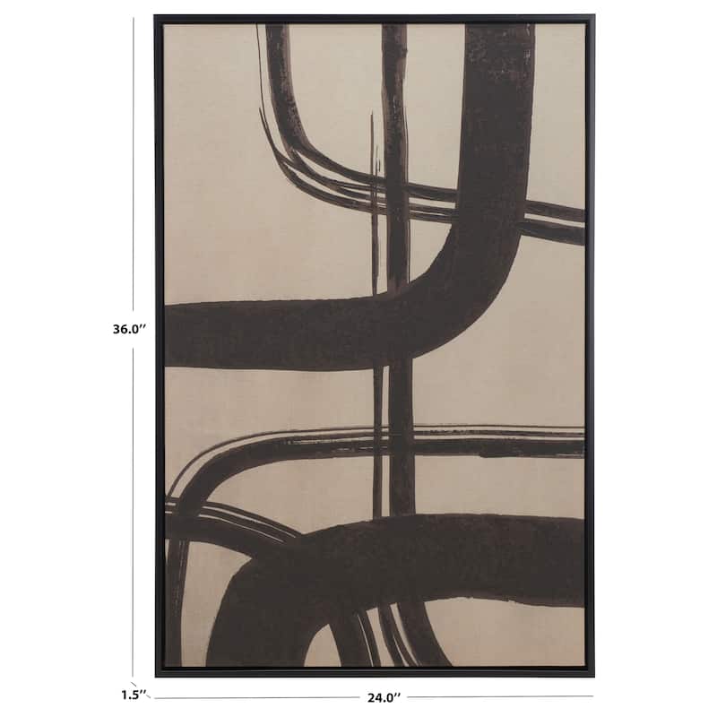 SAFAVIEH Meira Inky Freeway Hand Painting, 24 x 36, Framed Wall Art - Taupe/Brown