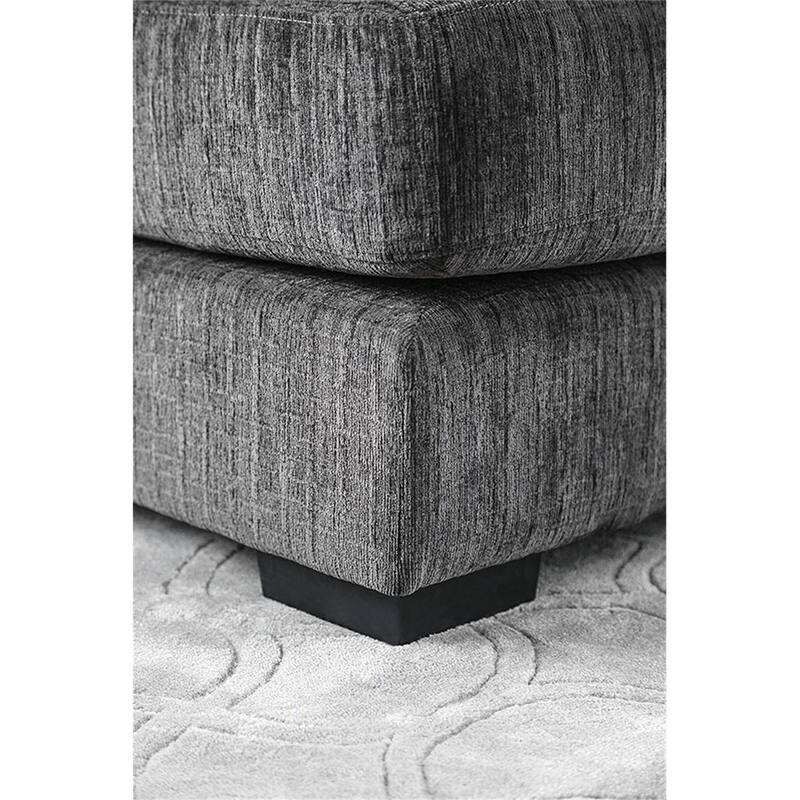 L-Shaped Chenille Upholstered Sectional Sofa in Gray