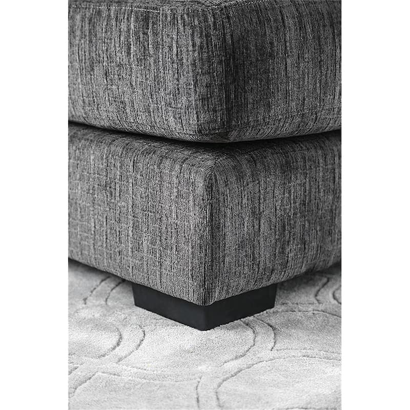 Large L-Shaped Chenille Upholstered Sectional Sofa in Gray