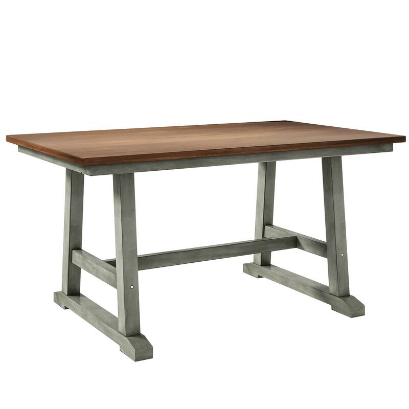 6-Piece Dining Table Set with Sturdy Rubberwood and Multifunctional Chairs and Bench for Family Meals