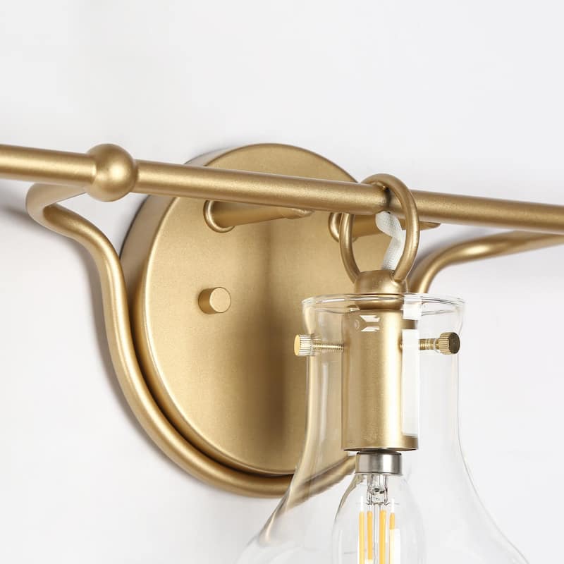 Carson Carrington Modern 2/3/4-Light Gold Bathroom Vanity Lights Glass Wall Sconces