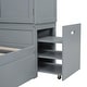 preview thumbnail 23 of 32, Twin Size Platform Bed with Storage Headboard and Footboard, Pull Out Shelves and Twin Size Trundle, Gray