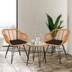 preview thumbnail 1 of 45, 3 Piece Outdoor Wicker Furniture Patio Bistro Set With Cushions for Porch Poolside Garden - 21.2"L x 23.6"W x 31.5"H Yellow