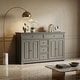 preview thumbnail 16 of 31, Combo Dresser Chest Storage Cabinet Buffet Sideboard White/Black/Grey 59" Buffet Cabinet Sideboard, Multi-Use Console Table