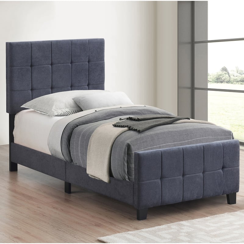 Modern Elegant Design Dark Grey Upholstered Bed