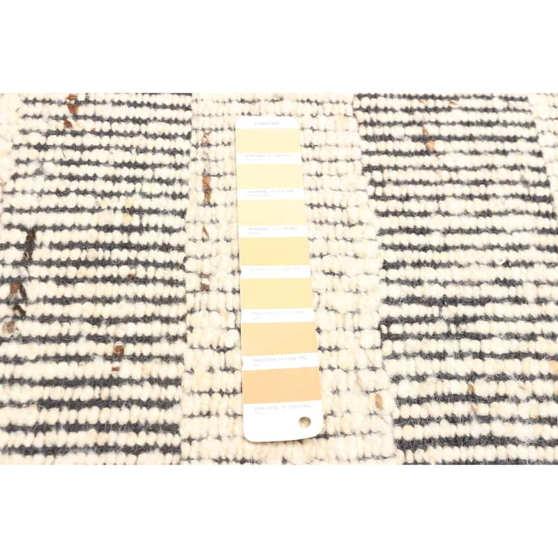 ECARPETGALLERY Braid weave Sienna Beige Wool Rug - 5'2 x 7'6