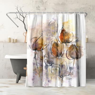Americanflat 71" x 74" Shower Curtain, Teasels by Rachel McNaughton