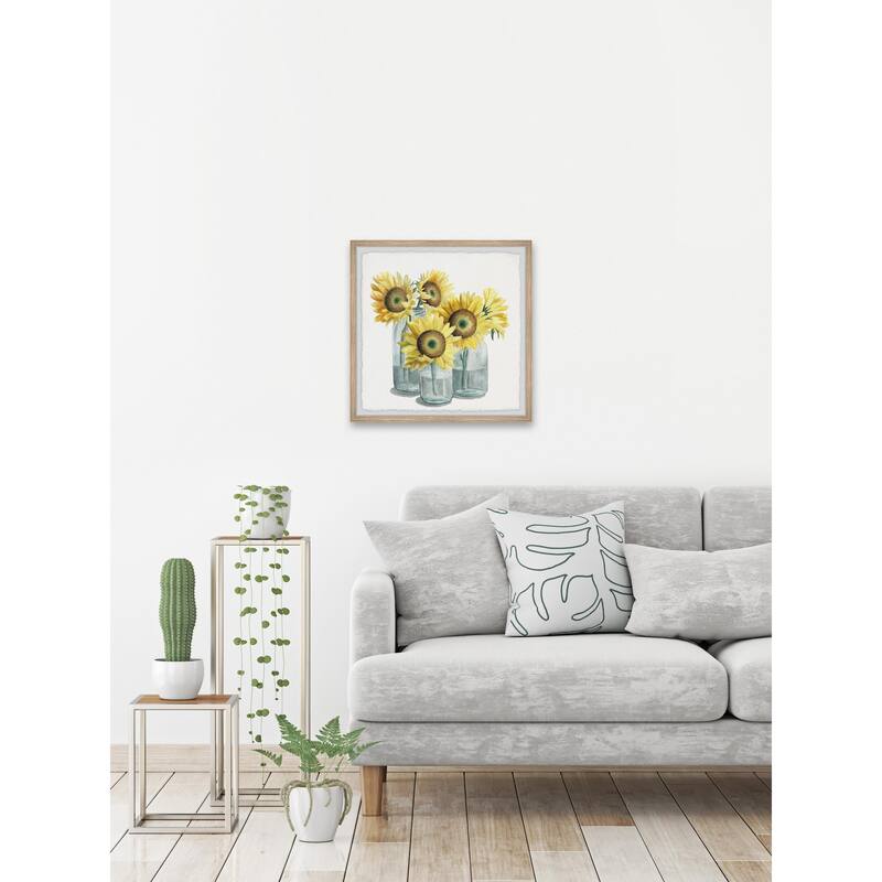 Yellow Blossoms Framed Wall Art, Floral Delight - A Blooming Accent for Your Living Space