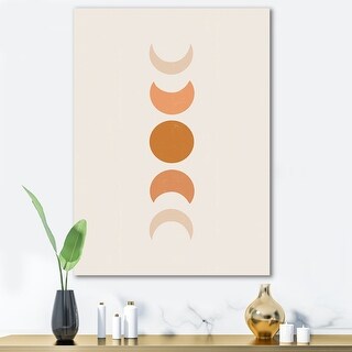 Designart "Minimalist Moon Phases" Modern Canvas Wall Art Print - Bed ...