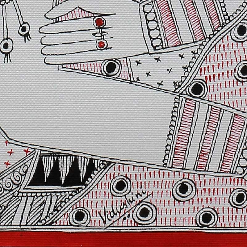 Novica Handmade Mother And Child Madhubani Painting