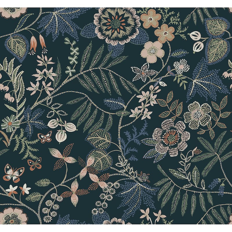 Scott Living Marilyn Sea Green Floral Trail Wallpaper