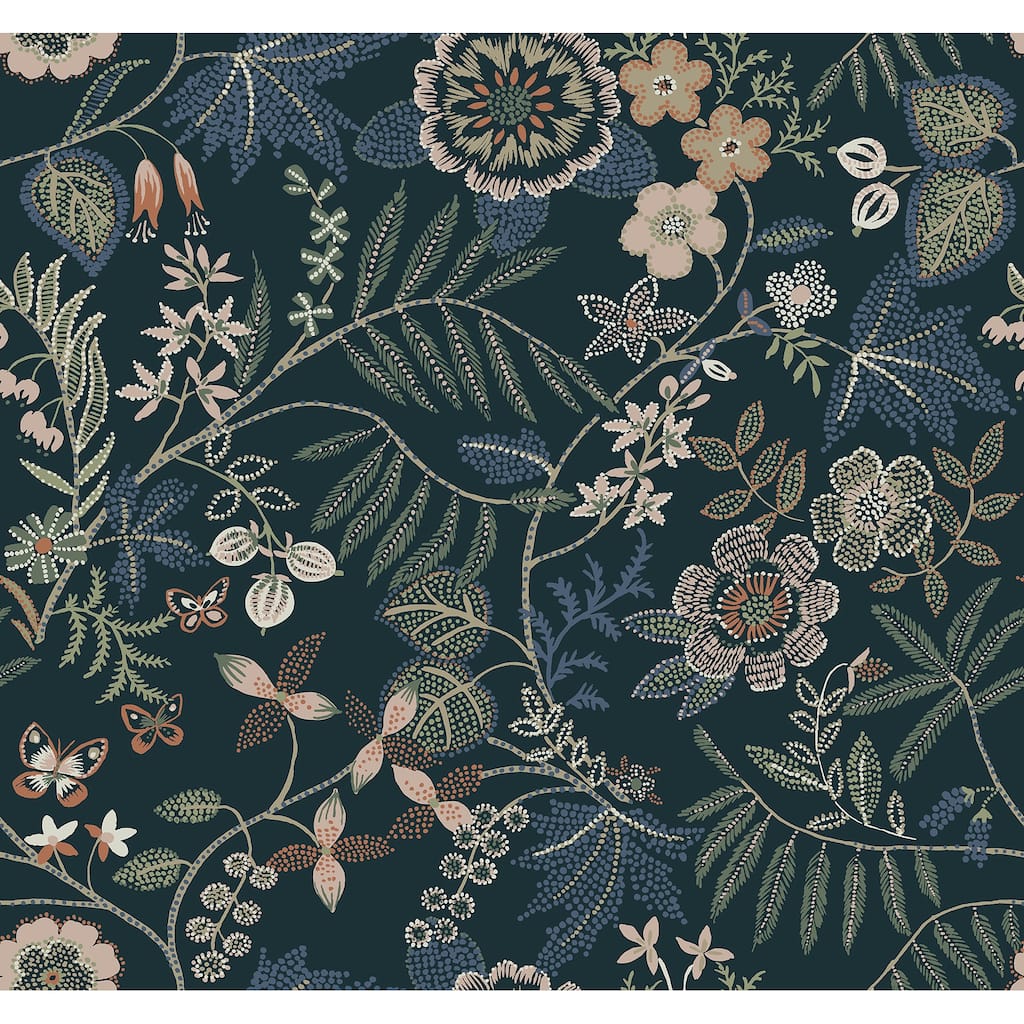 Scott Living Marilyn Sea Green Floral Trail Wallpaper