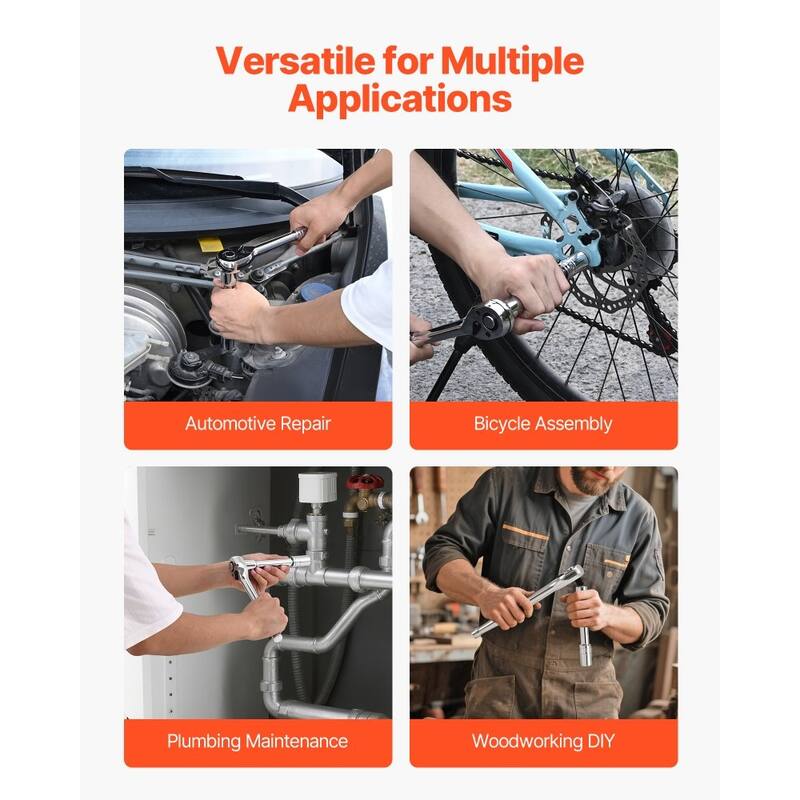 Complete 149-Piece Socket Wrench Set with Ratchet and Chrome Plated High-Strength Alloy Steel - 15.35 x 13.98 x 3.46 in