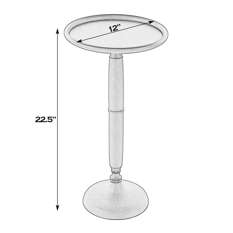 Alexi 12 in. W Round All Metal Pedestal Base End Table