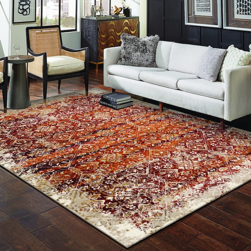 Domani Marrakesh Vintage Medallion Rug - 3'3" x 4'11" - Rust