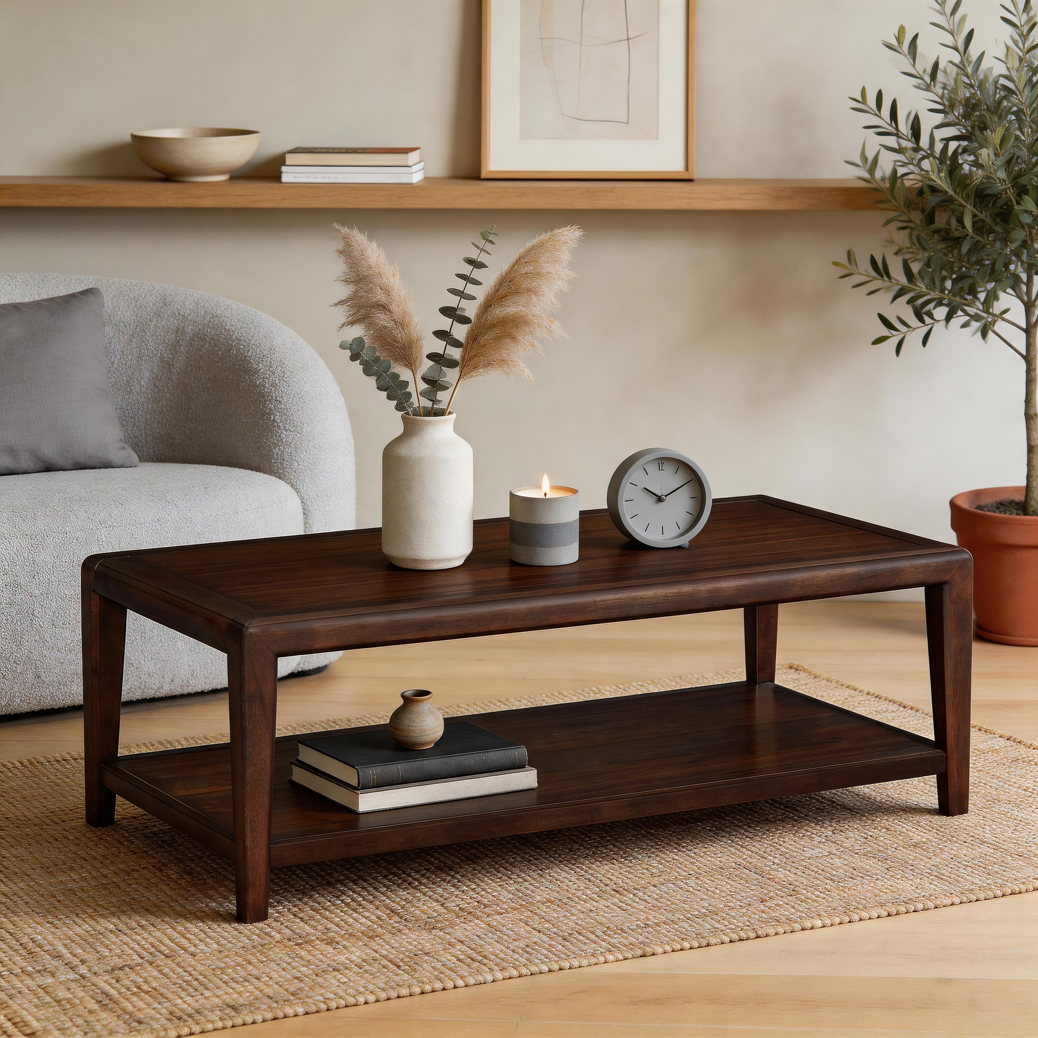 Zenora 52" Rectangular Wood Cocktail Table