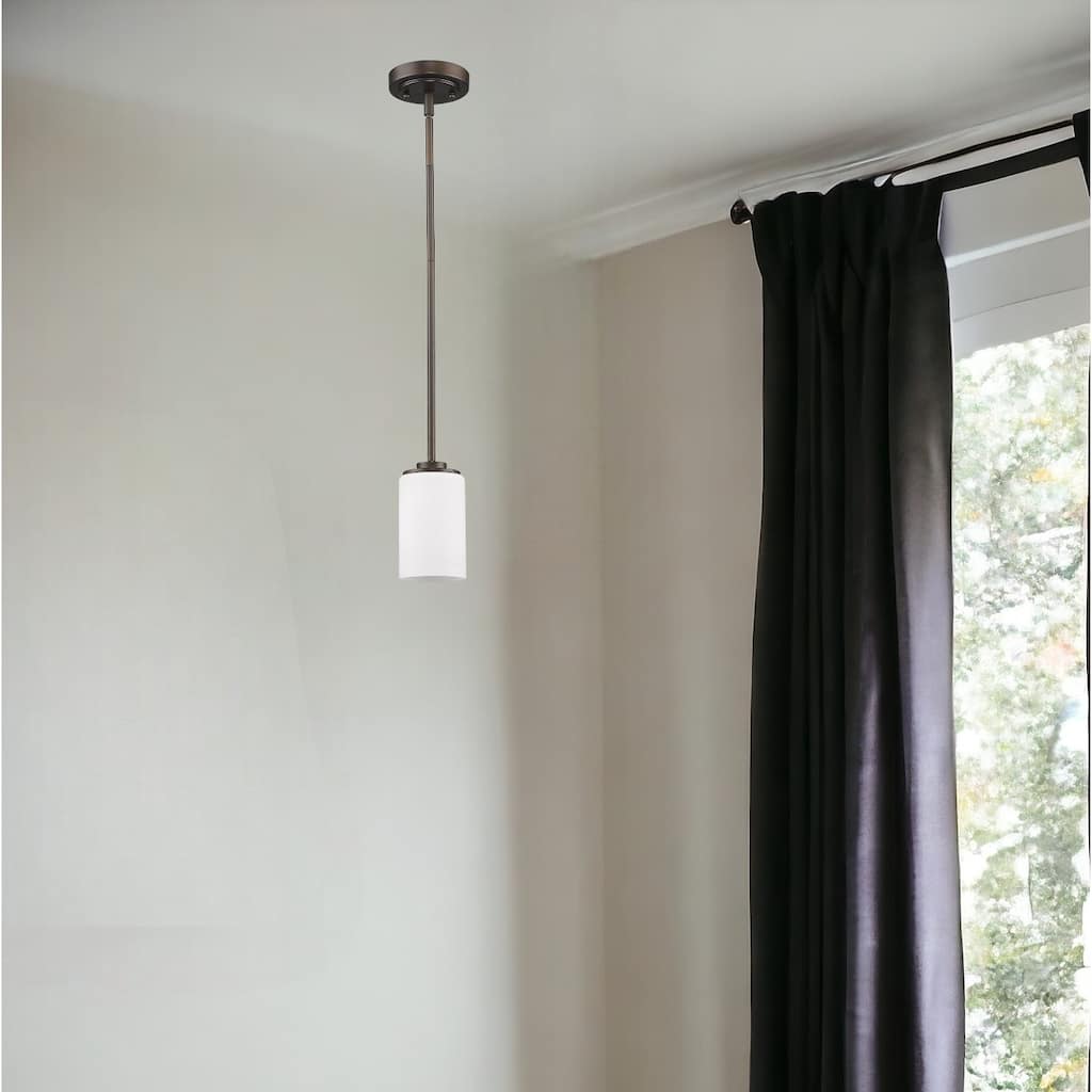 HomeRoots Bronze Frosted Glass Hanging Light - 5' X '6.5' X '5