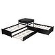 preview thumbnail 31 of 31, Wooden Twin Size L-shaped Platform Bed with Trundle, Drawers Linked and Desk