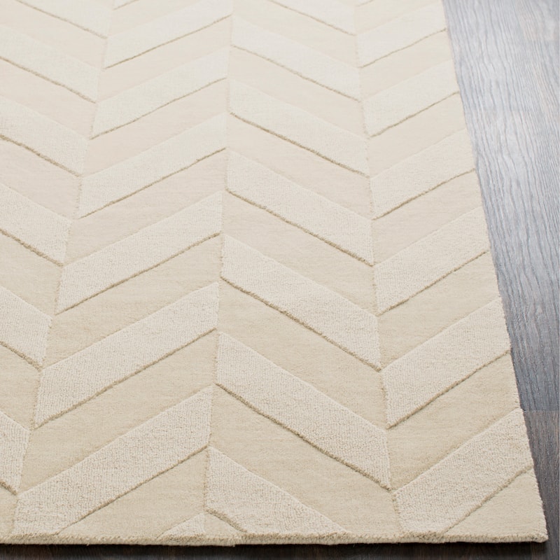 Hand-Woven Ann Tone-on-Tone Zig-Zag Wool Area Rug