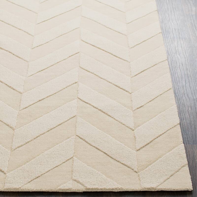 Livabliss Alpine Hand-woven Tone-on-tone Zig-Zag Wool Area Rug