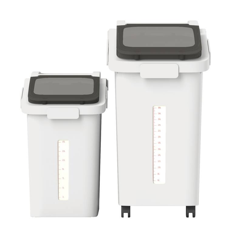65L/117lbs Large Ingredient Storage Bins 11.4+5.8 Gal Rice Flour Storage Container Organizer Storage Bin - 1.4+5.8 Gal