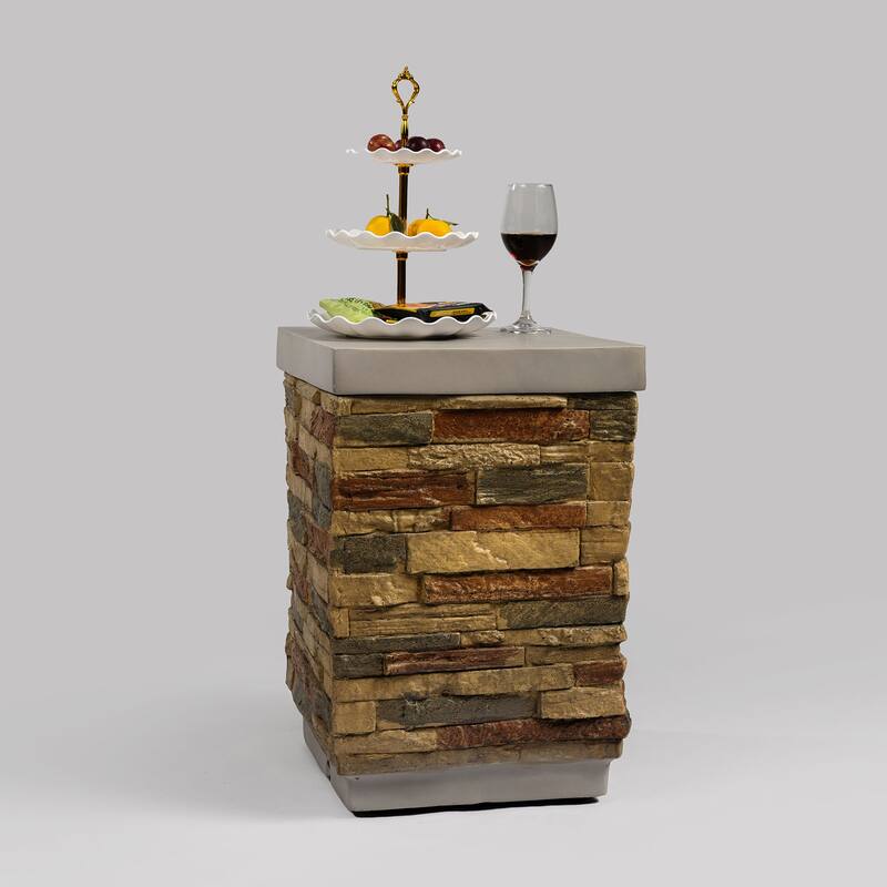 GDFStudio - Avery Propane Tank Hideaway Table in Sandstone Concrete Finish