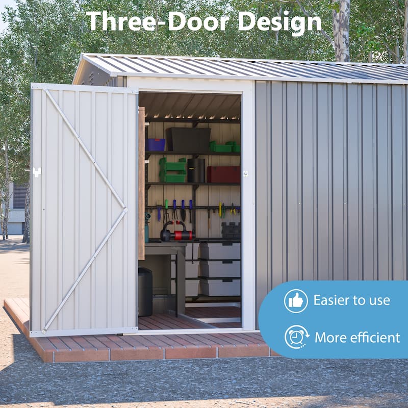 GDFStudio - Lucas All-Weather 6x4 ft Outdoor Storage Shed with Robust Construction and Easy Assembly