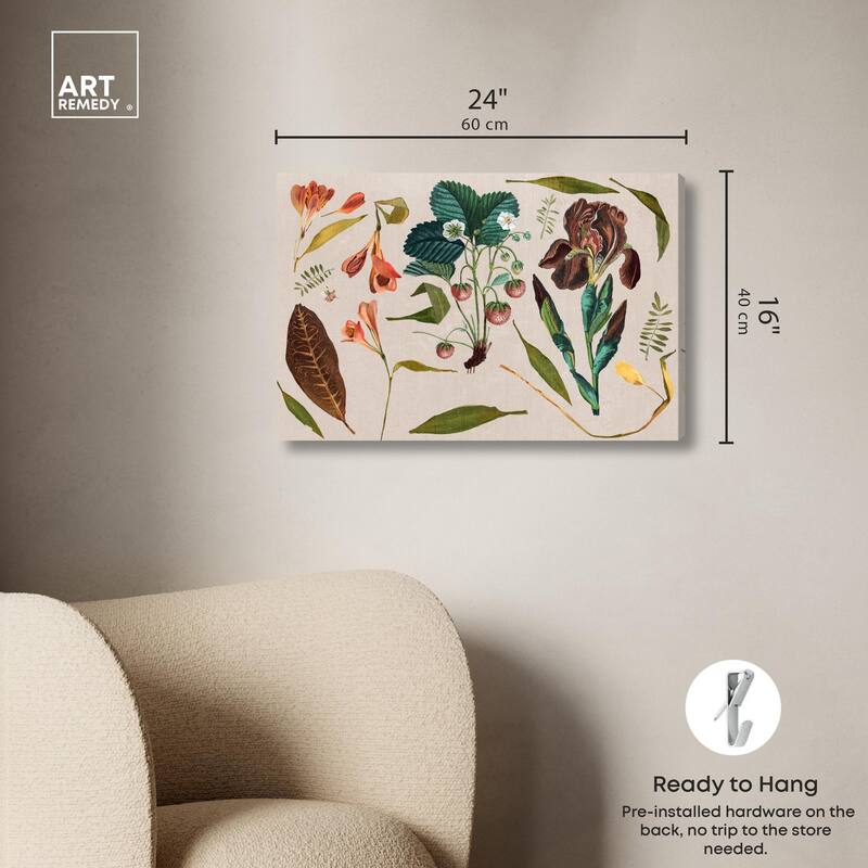 Floral Diagram Montage Canvas by Art Remedy, Gallery Wrapped