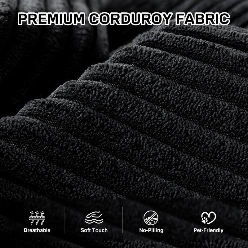 XIZZI Chaise Lounge Chair Corduroy Boneless Sofa Bed Sleeper Couch