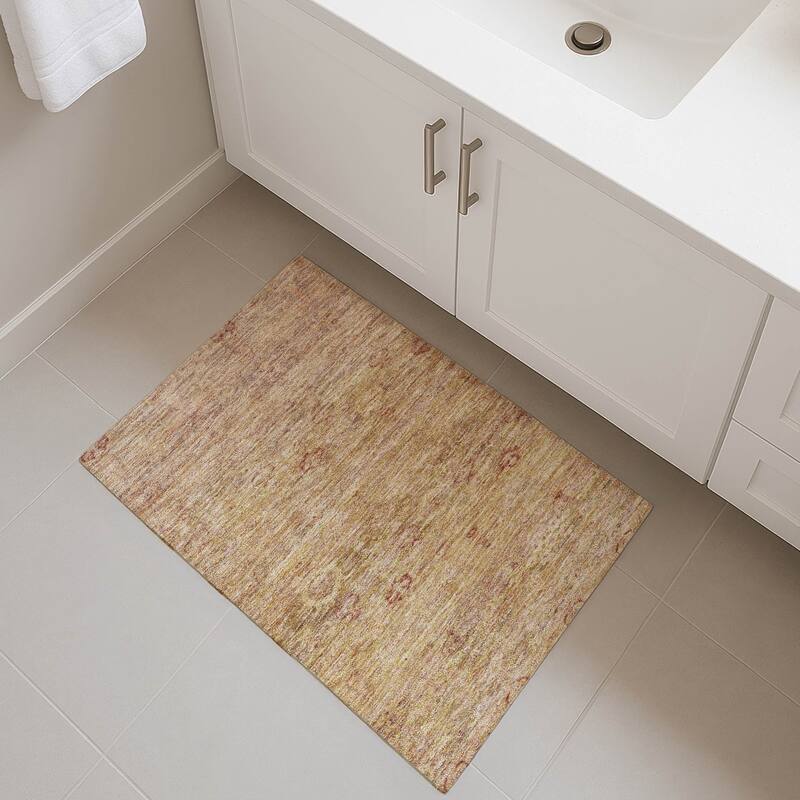 Premium Washable Super Soft Vintage Traditional Mayfield Rug - Coral - 1'8" x 2'6"