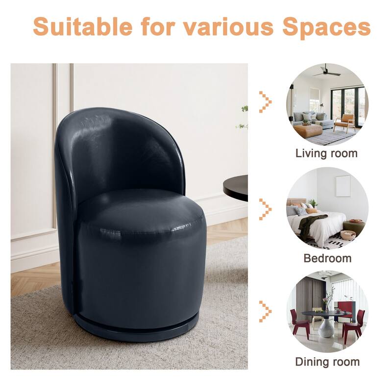 UIXE Modern Upholstered Swivel Armless Side Dining Chairs