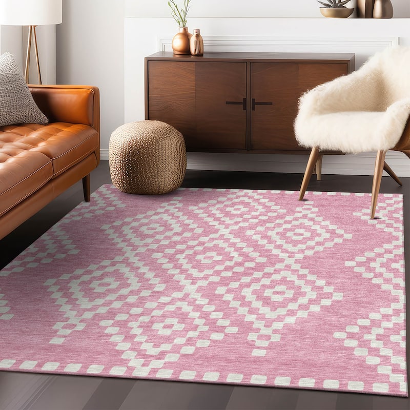 Machine Washable Indoor/ Outdoor Chantille Boho Moroccan Rug