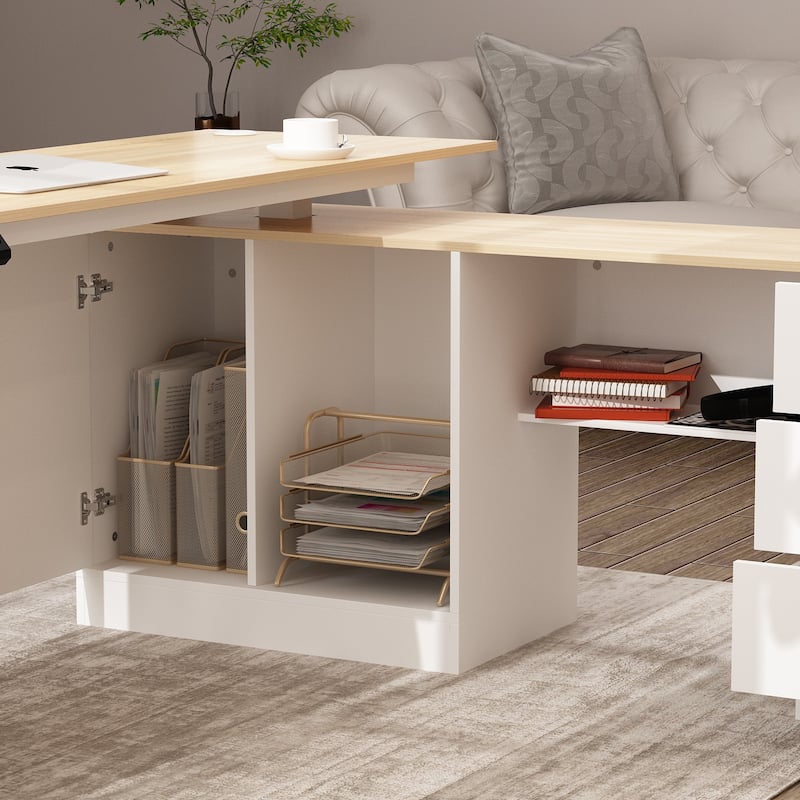 63"W Versatile Standing Desk Aesthetic with Height Customization Table