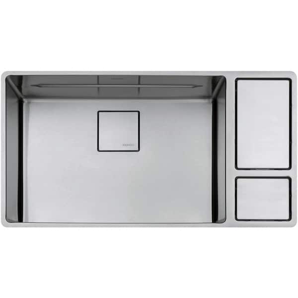 Franke Cux11024 W Chef Center 33 5 8 18 Gauge Undermount Kitchen Sink With Drain Board Roller Mat Colander Cutting Board
