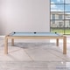 preview thumbnail 30 of 36, Olivia 7ft Vintage Ash Billiard Slate Pool Table with Dining Top Blue