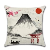 Mount Fuji Japanese Pagoda Seen Decorative Throw Pillow Cover 18x18 Overstock 31456129