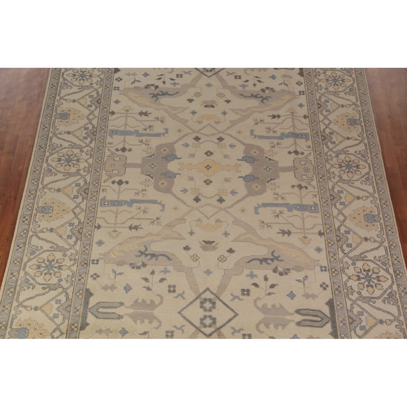 Large Oushak Indian Rug Hand-Knotted Wool Carpet - 8'2"x 15'8"