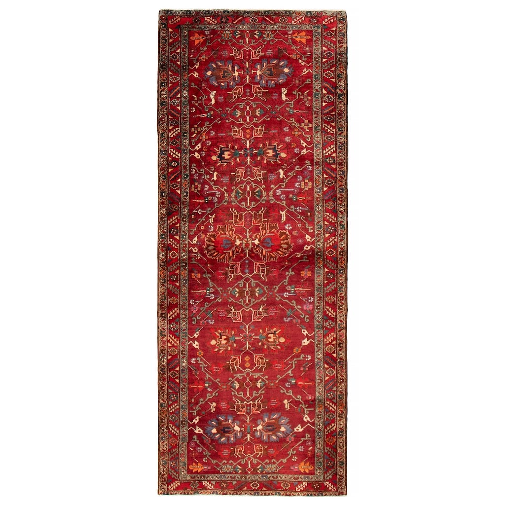 ECARPETGALLERY Hand-knotted Anadol Red Wool Rug - 3'7 x 9'7
