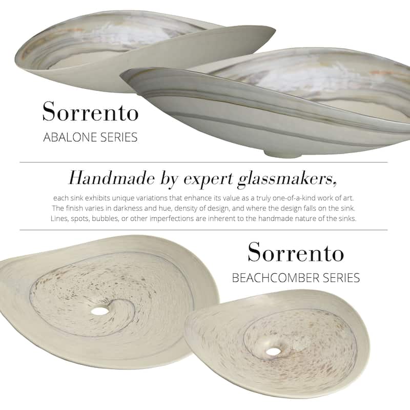 Sorrento Handmade Murano Glass Bathroom Sink - 20x17x5.25