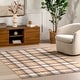 preview thumbnail 1 of 7, Nuloom Kalila Retro Plaid Area Rug 4' x 6' - Orange & Ivory - Rectangle