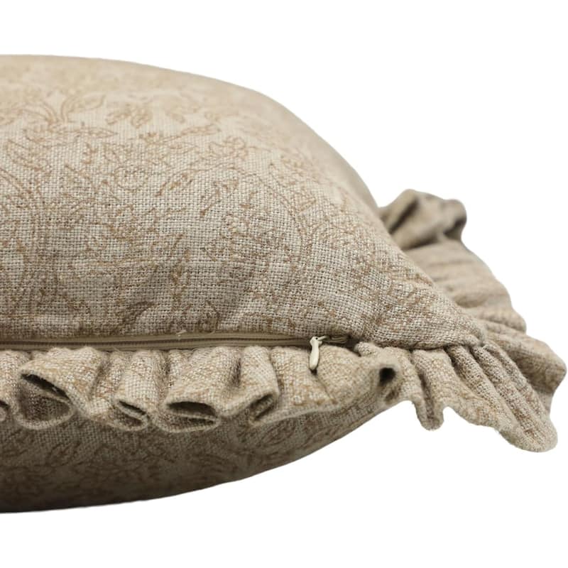 Fabdivine Linen Outdoor Sofa Block print pillow Cover