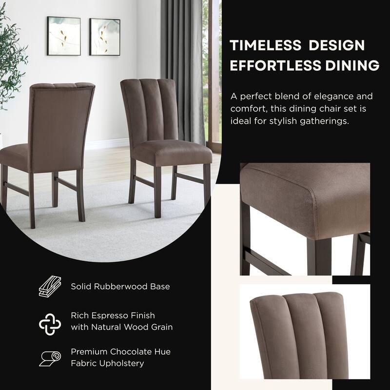 Roundhill Furniture Cavira 7-Piece Modern Faux Marble Dining Set, Double Pedestal Table with 6 Upholstered Chairs