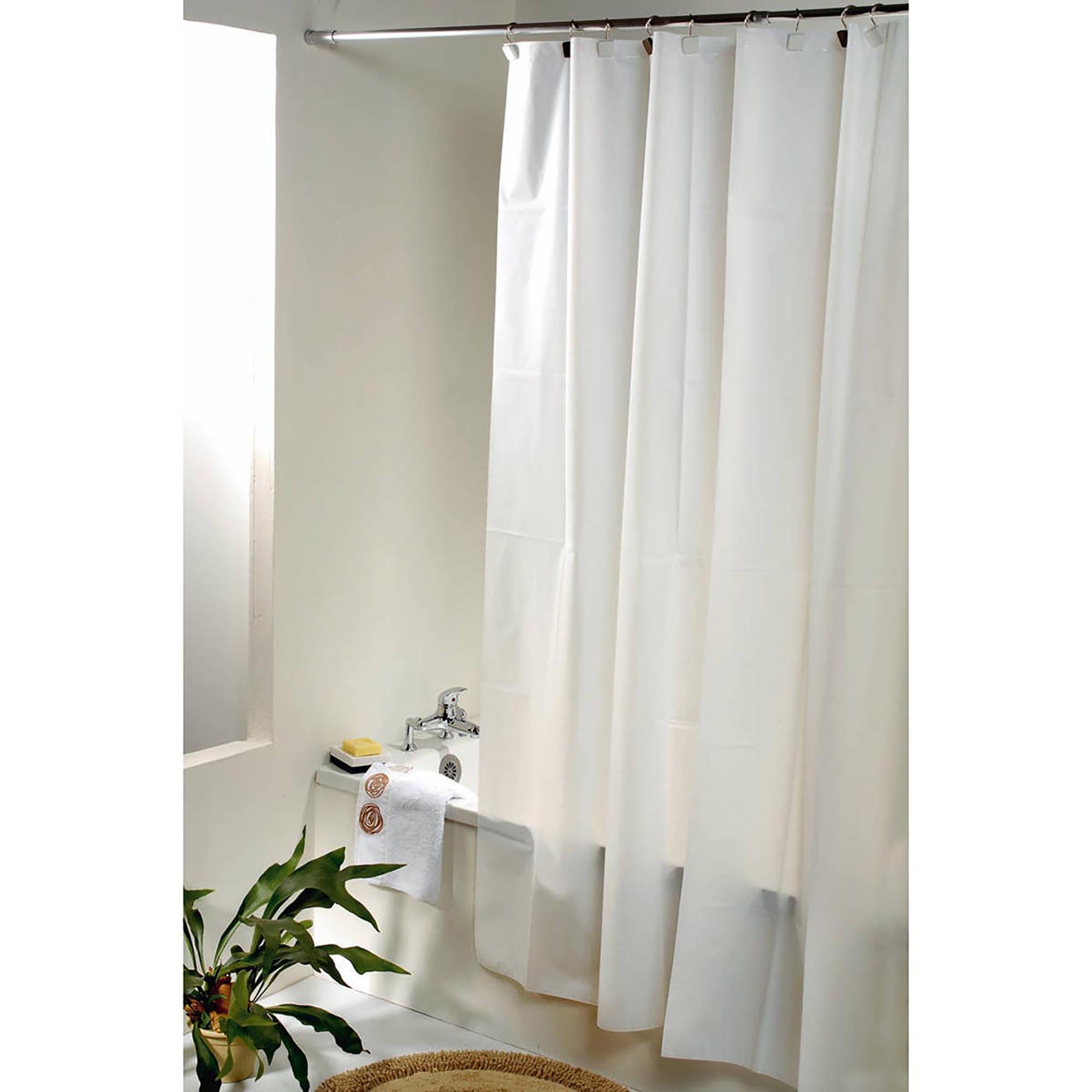 White Extra Long Shower Curtain Liner Plastic 71