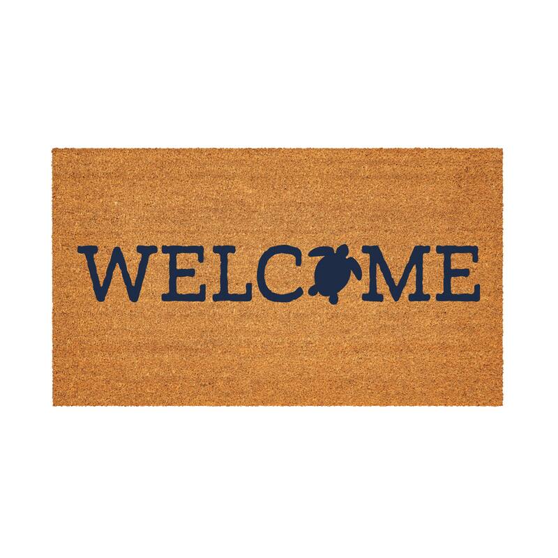 Welcome Turtle Coastal Coir Mat 28"x16" - 28" x 16"