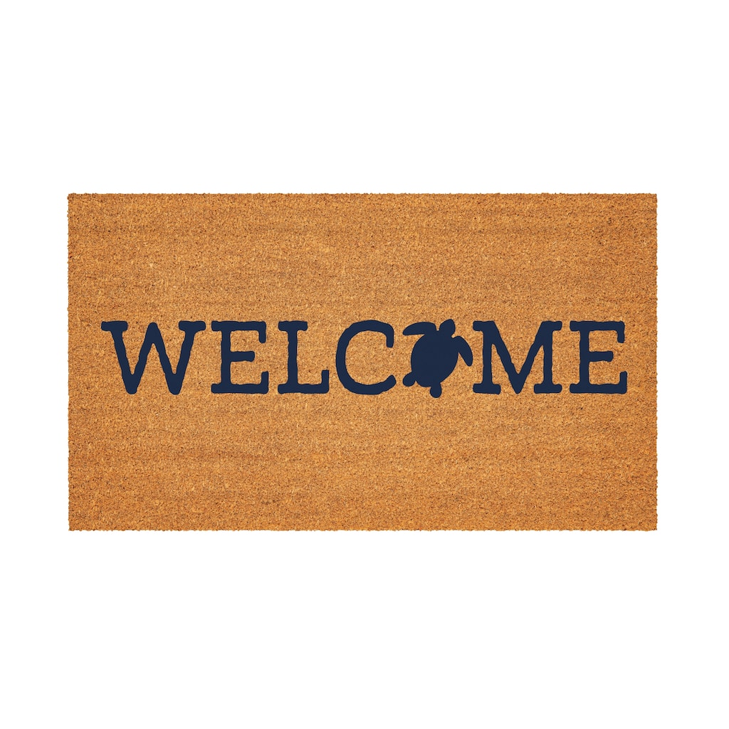 Welcome Turtle Coastal Coir Mat 28"x16" - 28" x 16"