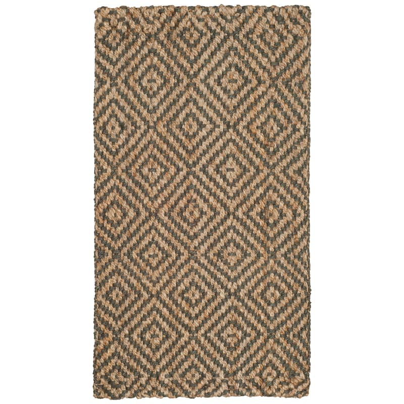 SAFAVIEH Handmade Natural Fiber Svana Jute Rug - 2'3" x 4' - Natural/Grey