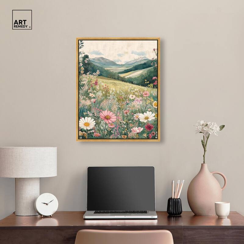 Floral Valley Vista Canvas by Art Remedy
