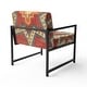 preview thumbnail 24 of 23, Designart "Moroccan Orange Tiles Collage I" Upholstered Bohemian Chic Accent Chair - Arm Chair