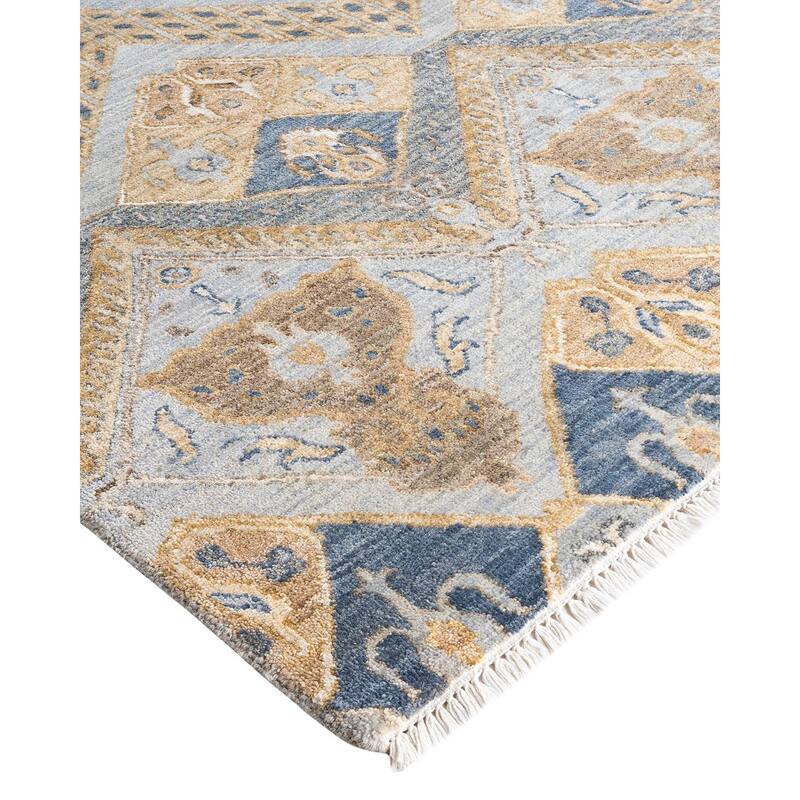 Ikat One-of-a-Kind Hand-Knotted Area Rug - Gray, 9' 1" x 11' 10" - 9' 1" x 11' 10"